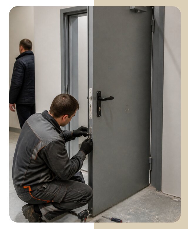 Ремонт противопожарной двери в Усть-Джегуте по цене 6580 р. | Дверной